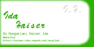 ida haiser business card